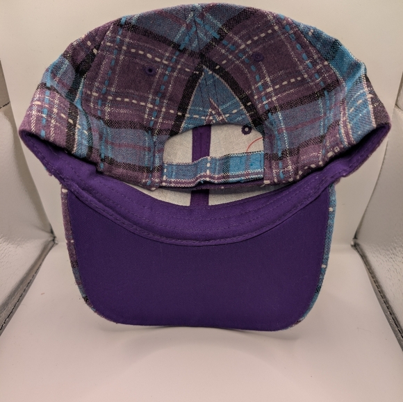 Plaid Purple and Blue Cap - Picture 2 of 2